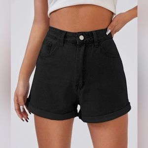 New SHEIN black jean shorts size M